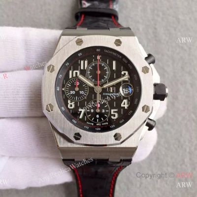 Swiss Audemars Piguet Copy 3126 Watch Black Dial Black Leather